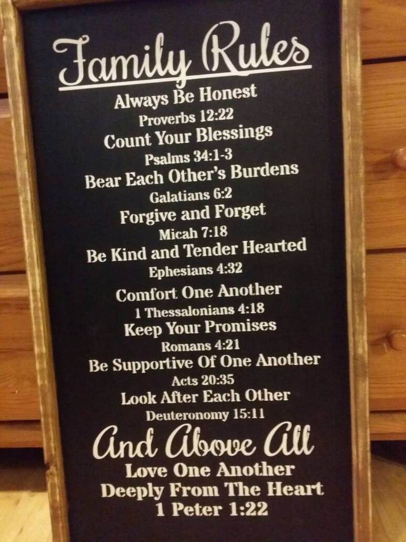 Family Rules Sign / Wooden Wall Decor / Housewarming Gift/ Etsy