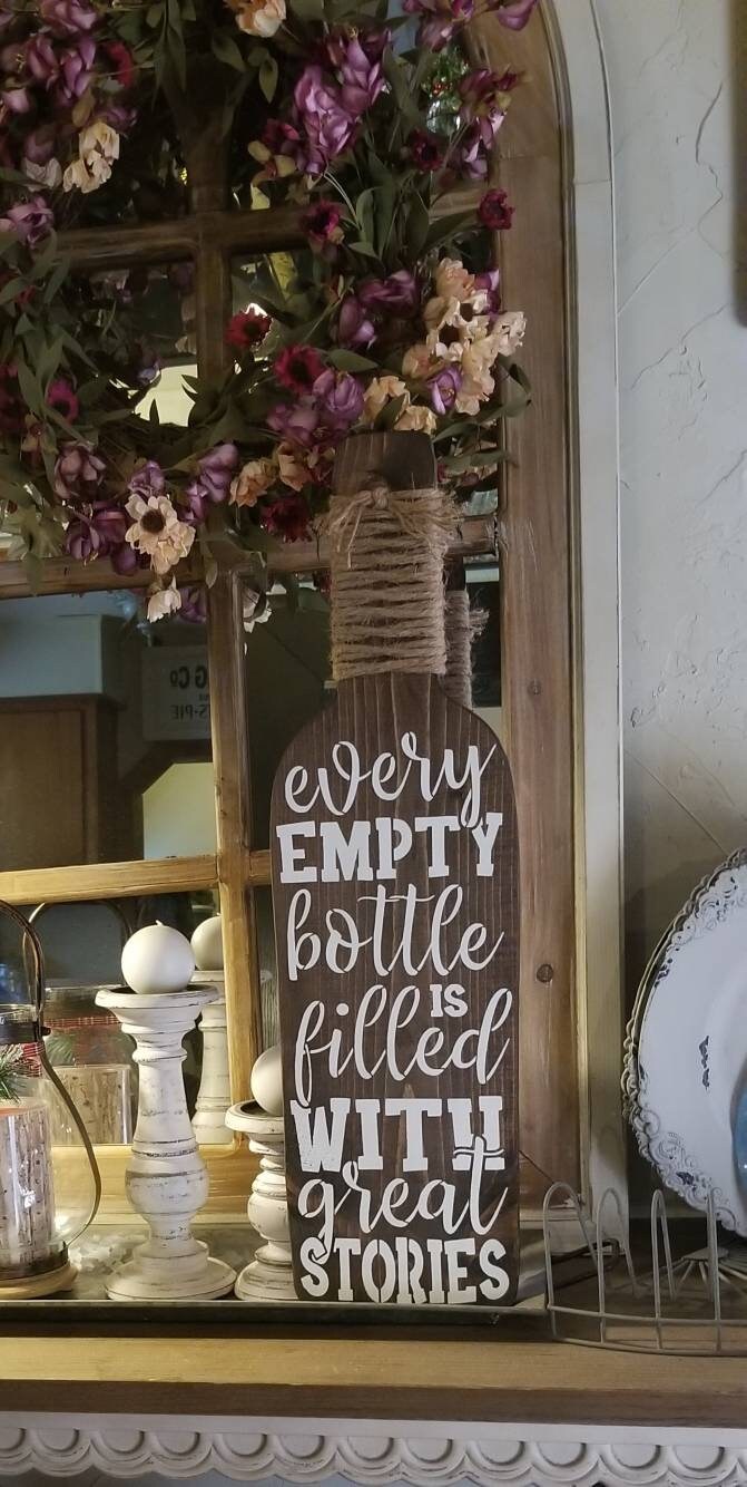 Large Wine Bottle Sign / Wooden Wine Bottle Cutout Wallhanging Etsy