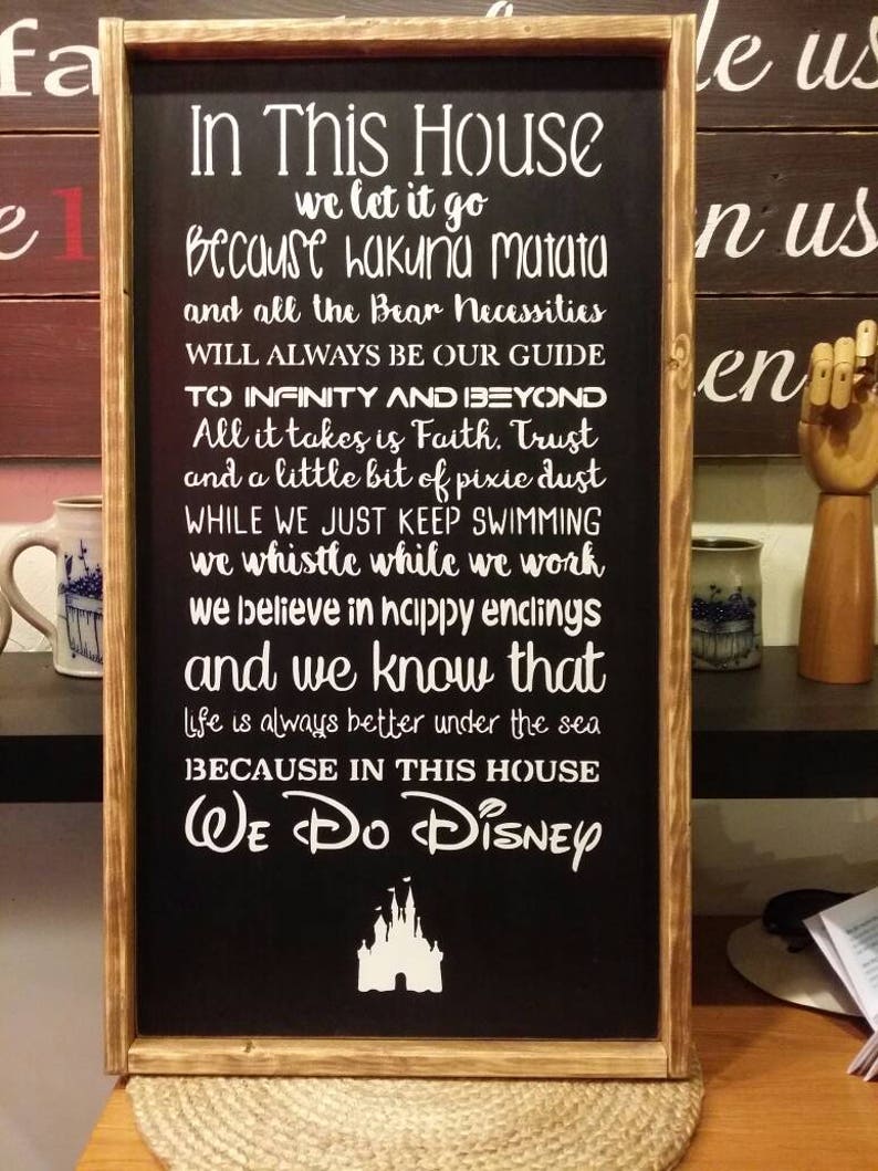 In This House We Do DISNEY Wooden Sign / Wall Decor / Gift Etsy