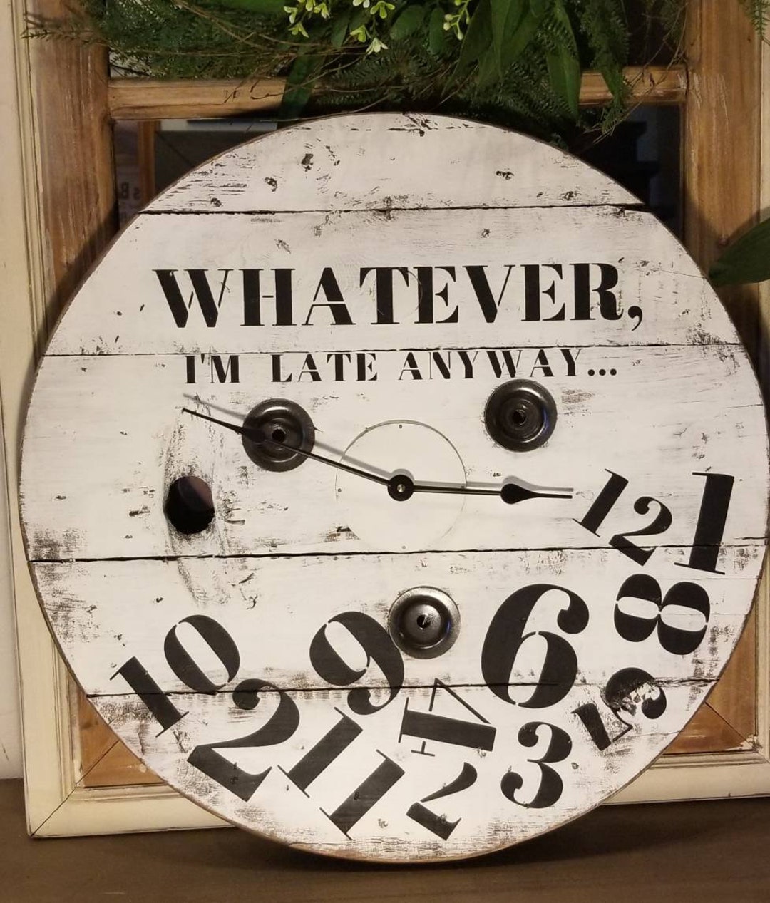 23 - 36 Inch Industrial Style Clock / Cable Wire Spool Clock / Wall ...