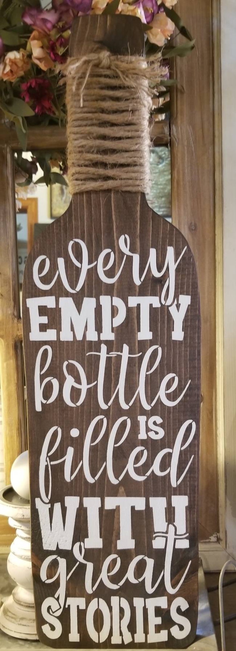 Large Wine Bottle Sign / Wooden Wine Bottle Cutout Wallhanging | Etsy