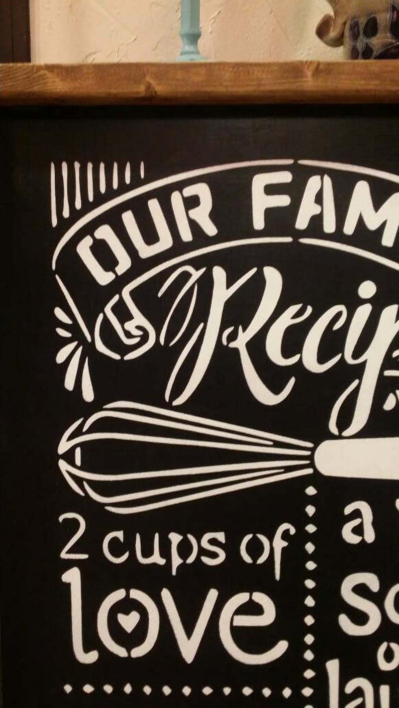 Our Family Recipe Sign / Wooden Wall Sign / Kitchen Wall Decor | Etsy
