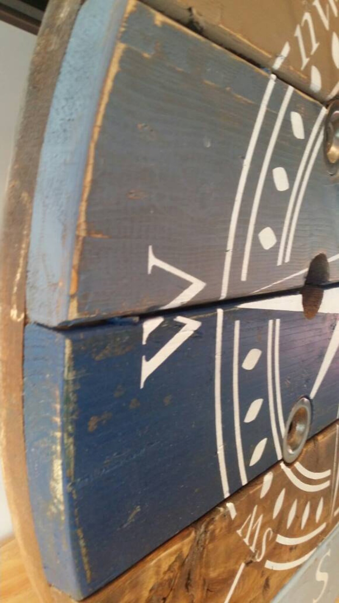 32 Inch Nautical Cable Wire Spool Clock/ Shabby Chic Wall Clock ...