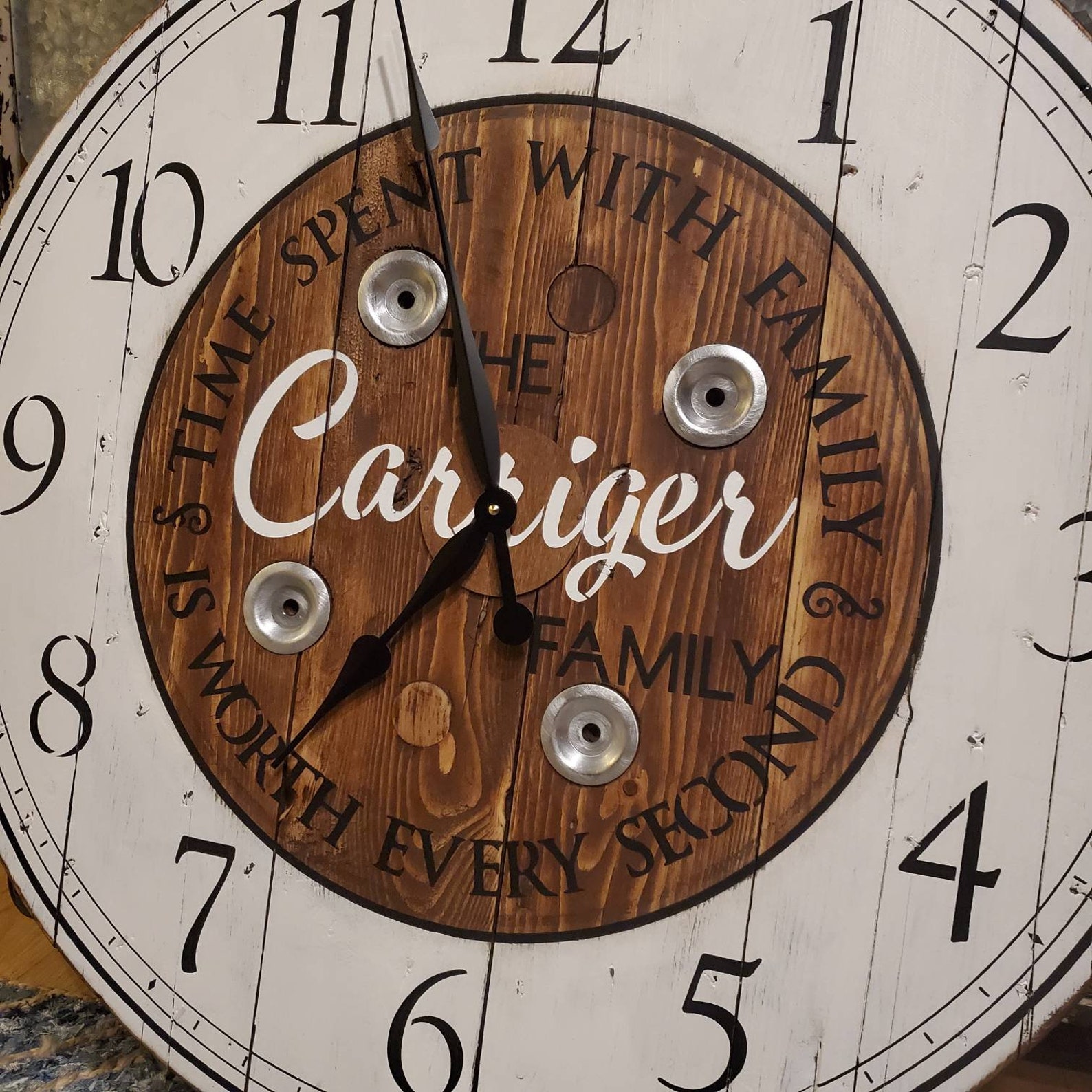 Customizable Wire Spool Clock / 32 or 36 Inch Custom Clock / Large ...