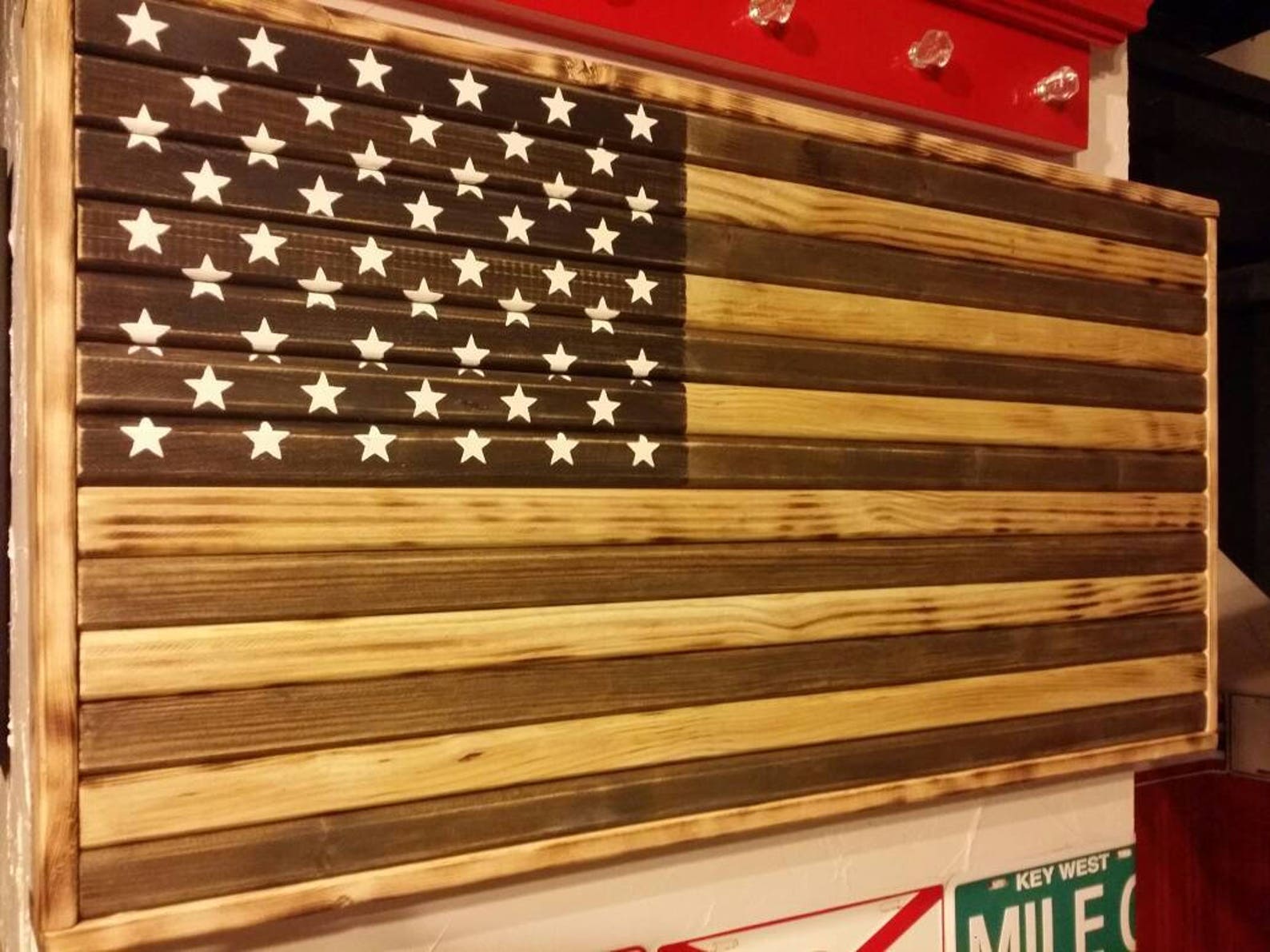American Flag Wall Art / Wall Decor / American Flag Wooden Etsy