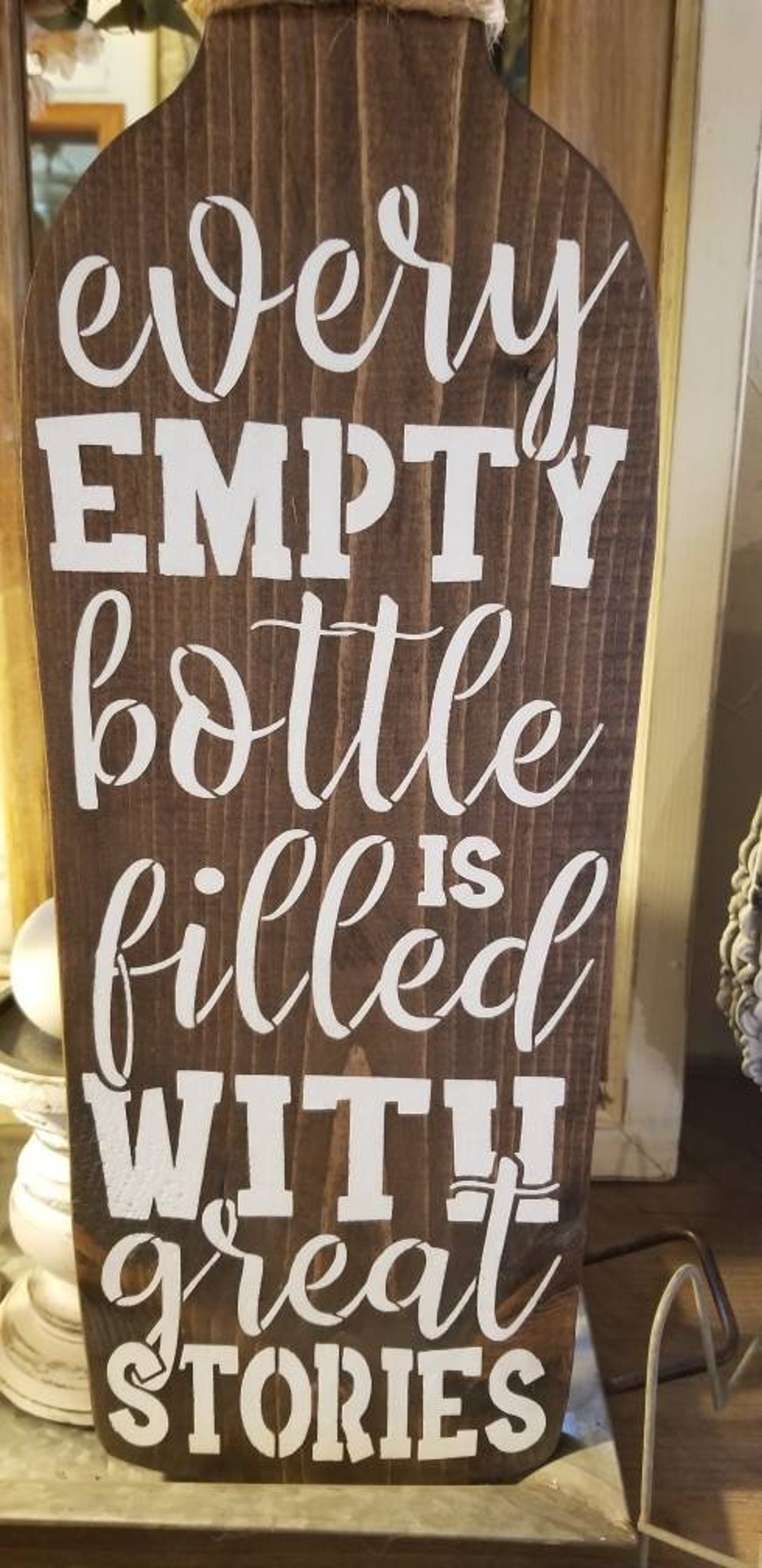 Large Wine Bottle Sign / Wooden Wine Bottle Cutout Wallhanging Etsy