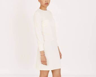 Organic Cotton Ivory sweater dress TANA