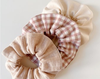 Set of 3 Organic Cotton Scrunchies CORA