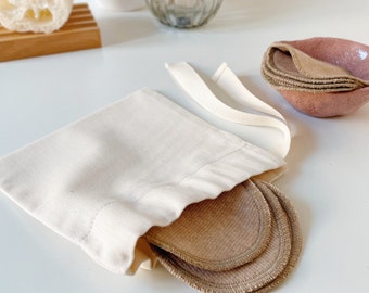 Face Pads & Pouch - Brown Organic Cotton