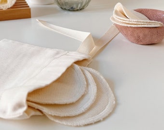 Face Pads & Pouch - Ivory Organic Cotton