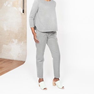 Organic Cotton Classic Trousers CECIL Grey image 1