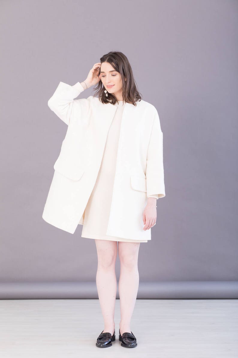 Organic Cotton Ivory sweater dress TANA image 7