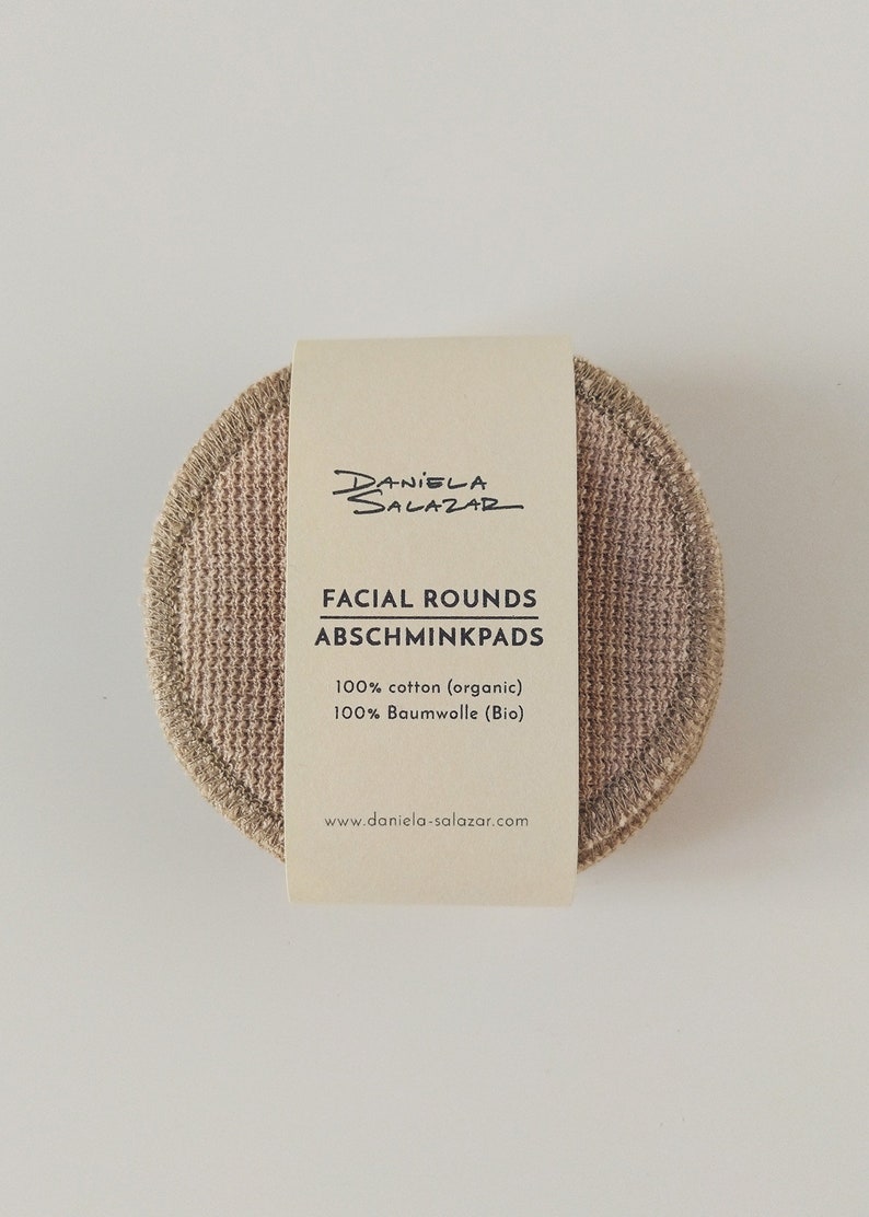 10 Organic Cotton Reusable Face Pads Brown image 7