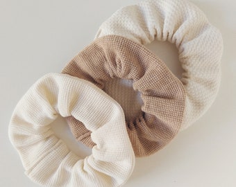 Set of 3 Organic Cotton Scrunchies DUNE