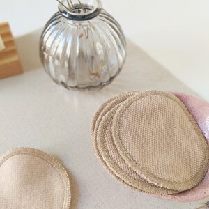 10 Organic Cotton Reusable Face Pads Brown image 3