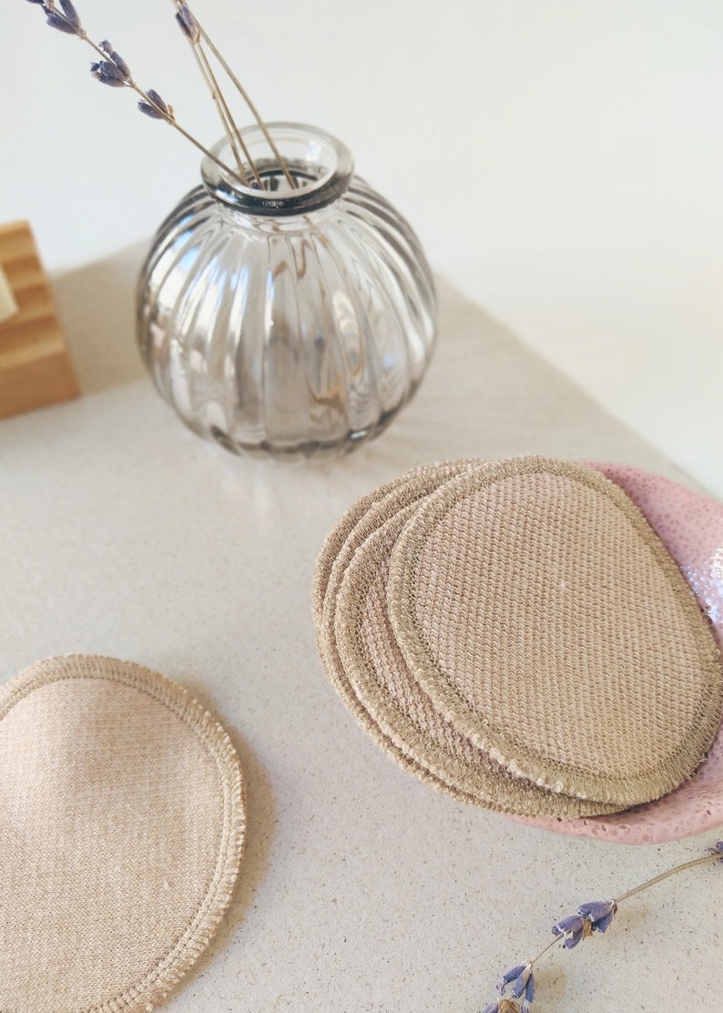 10 Organic Cotton Reusable Face Pads Brown Etsy