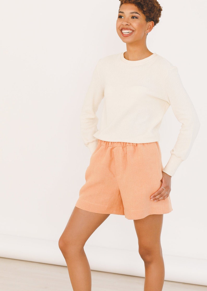 Peach hemp shorts EVA image 1