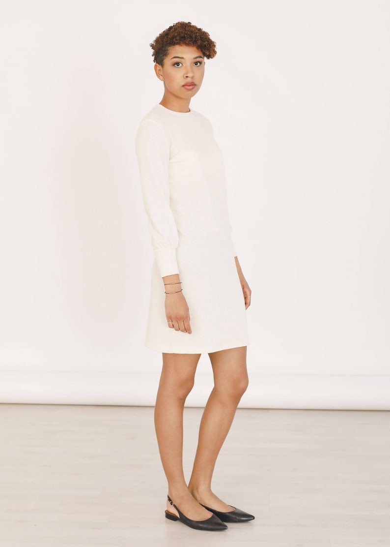 Organic Cotton Ivory sweater dress TANA image 1
