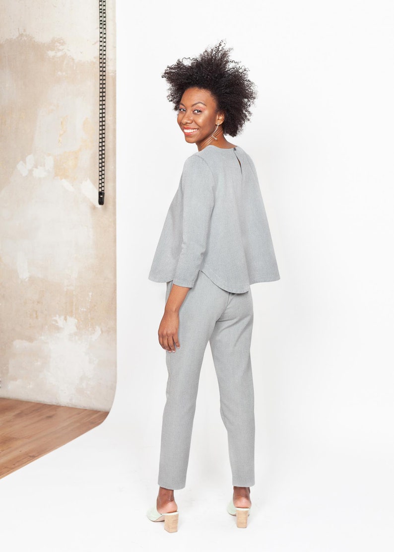 Organic Cotton Classic Trousers CECIL Grey image 2