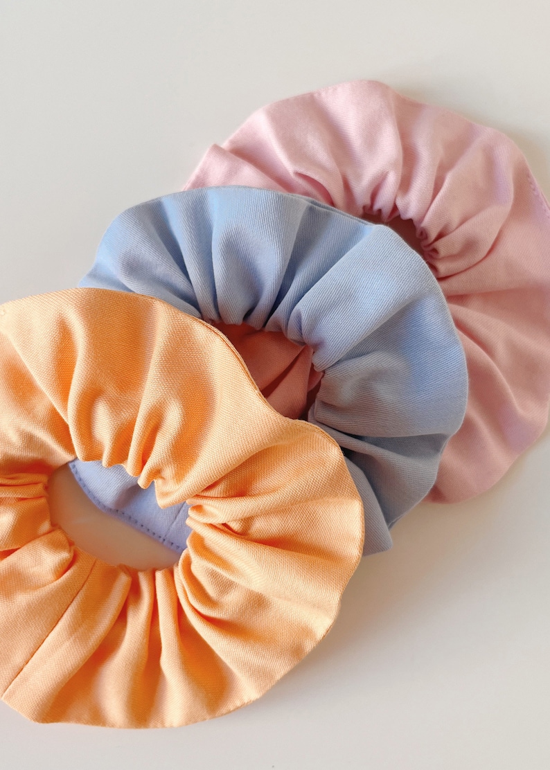 Set of 3 Organic Cotton Scrunchies IRIS image 2