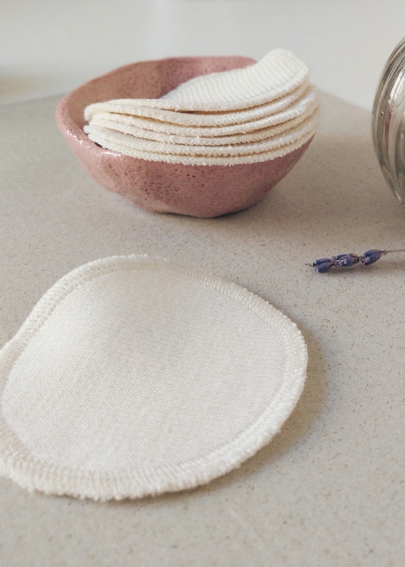 10 Organic Cotton Reusable Face Pads Ivory Etsy