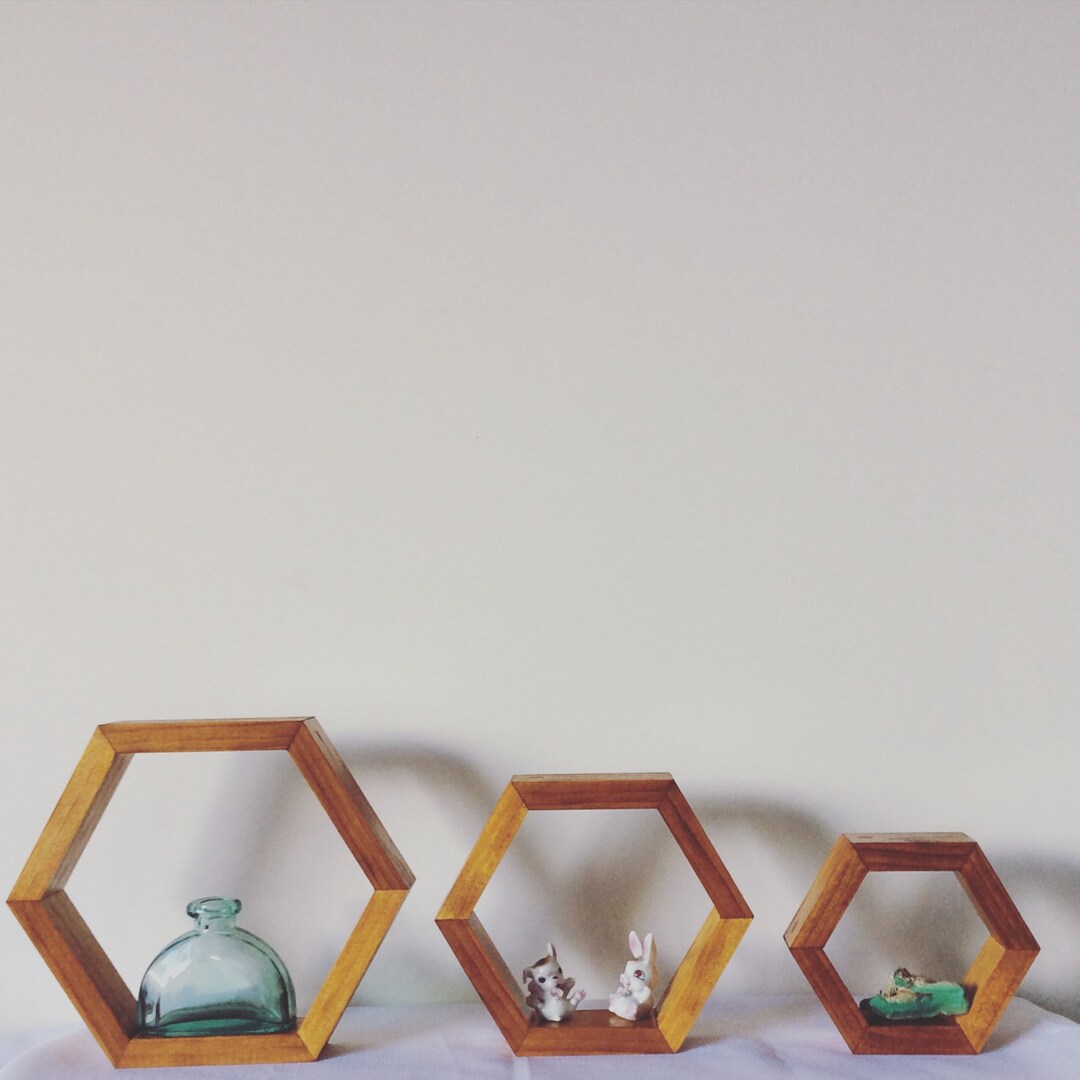 Set of 3 Hexagonal Nesting Shelves Etsy