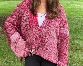 Hand woven sweater jacket