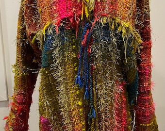 Handwoven long cardigan