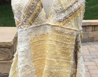 Saori handwoven pullover summer top
