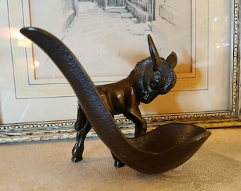 Art Deco Donkey Pipe Stand, Dodge Inc. Cast Bronze-Tone Metal c 1930s