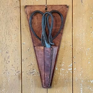 Rare 19th Century Antique Noymer Hand Forged Sheep Shearing Set w/ Leather Sheath
