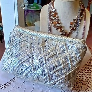 Vintage 1980s Rita Diana for Mylinka Beaded Crossbody Bag-Evening Clutch-Metallic Trim-Swarovski Crystals & Beads (NOS)