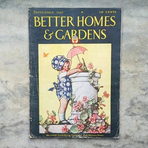 September 1929 BETTER HOMES and Gardens Magazine, Design, Decorating, Gardening, worn condition