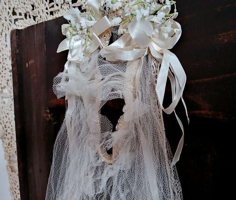 Vintage Wedding Lace Floral Headband 1940/'s Veil