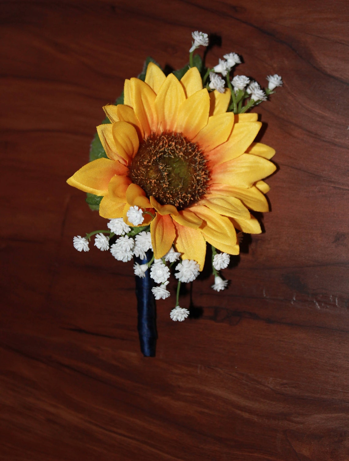 Sunflower Boutonniere With Baby's Breath and Sunflower Etsy