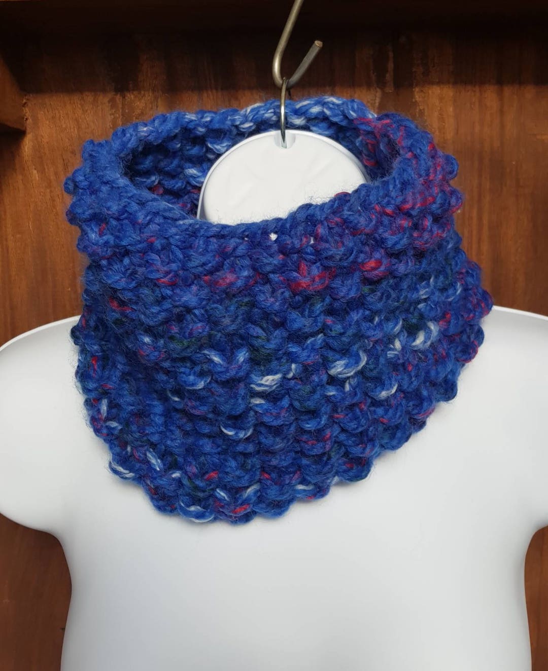 Cosy and Chunky Single Wrap Snood in Blue - Etsy