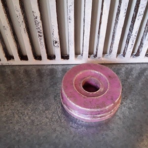 Pink and silver candlestick holder