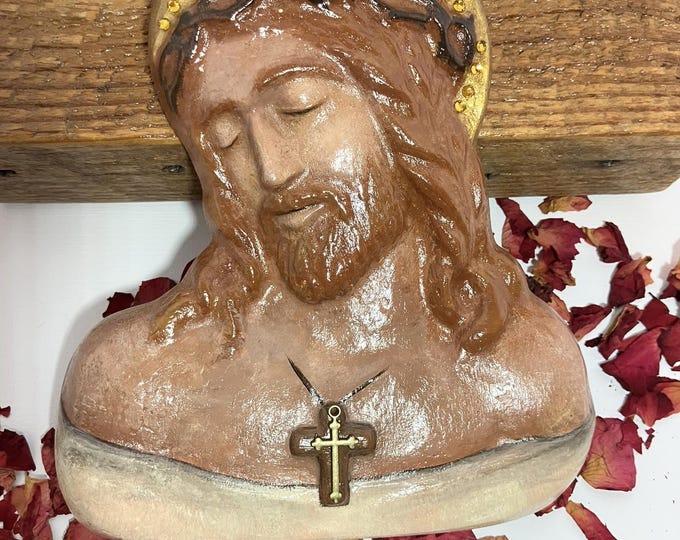 Handmade Jesus Bust Wall Hanging
