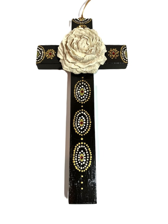 Large Handmade Hanging Peony Large Cross