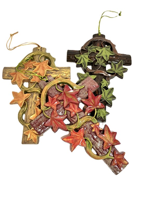Handmade Hanging Ivy Cross