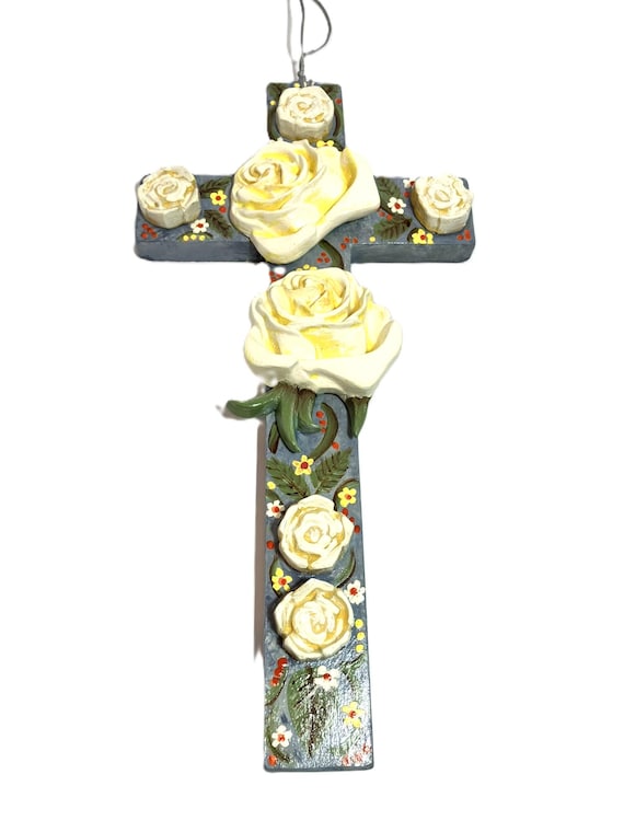 Large Handmade Hanging Large Flower Cross