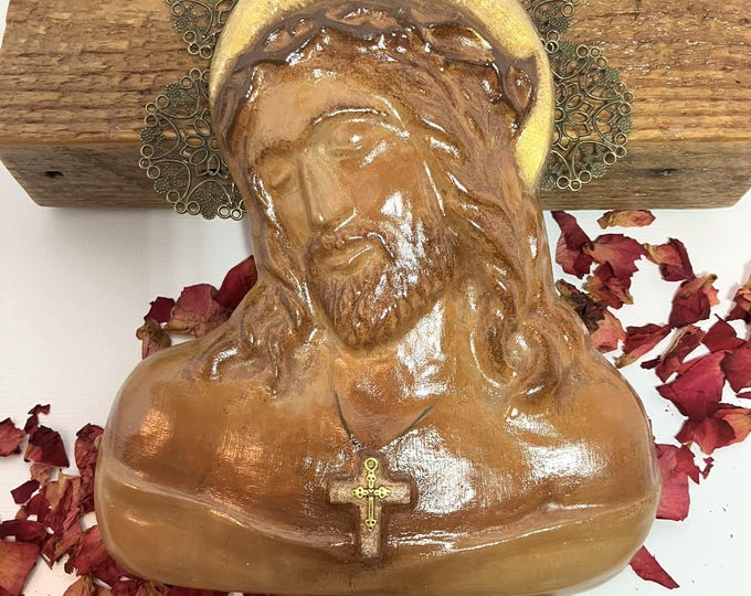 Handmade Jesus Bust Wall Hanging
