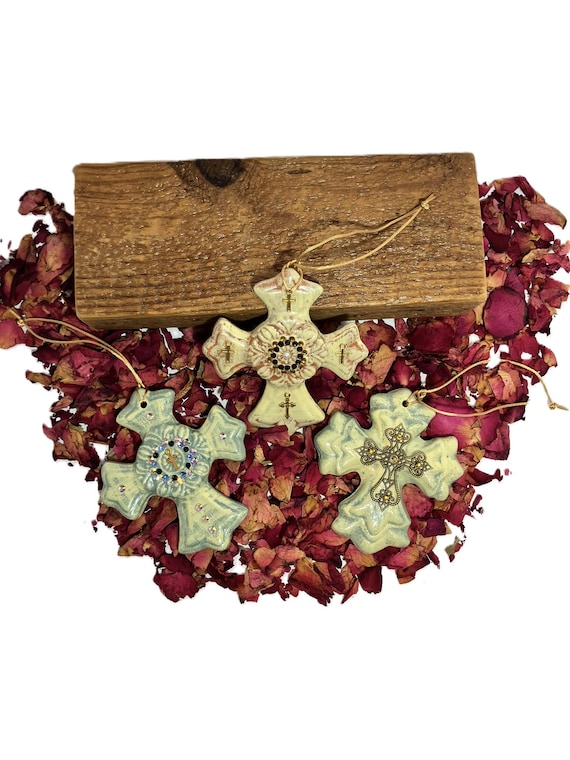 Handmade Small Hanging Cross Ornament