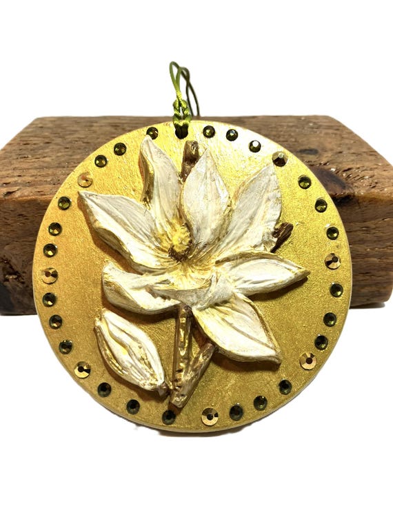 Handmade Hanging Large Magnolia Ornament
