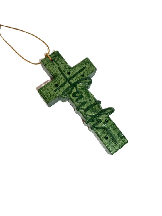Handmade Hanging "Faith" Cross