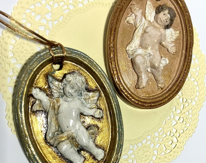 Handmade Oval Cherub Ornament