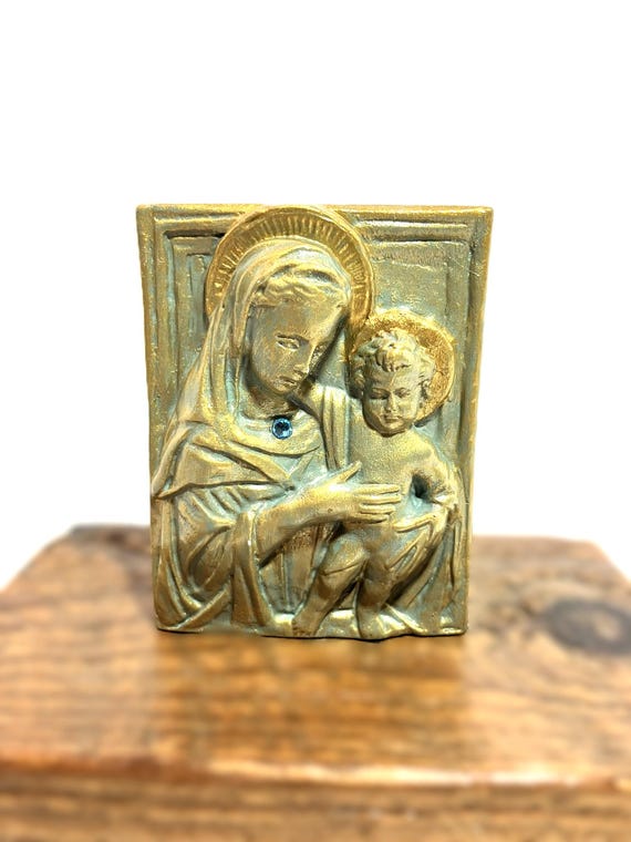 Handmade Madonna and Child Shelf Sitter