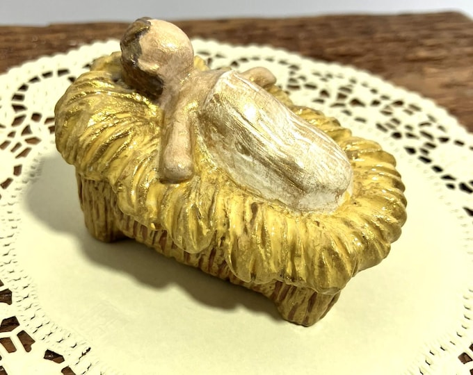 Handmade Baby Jesus in Manger