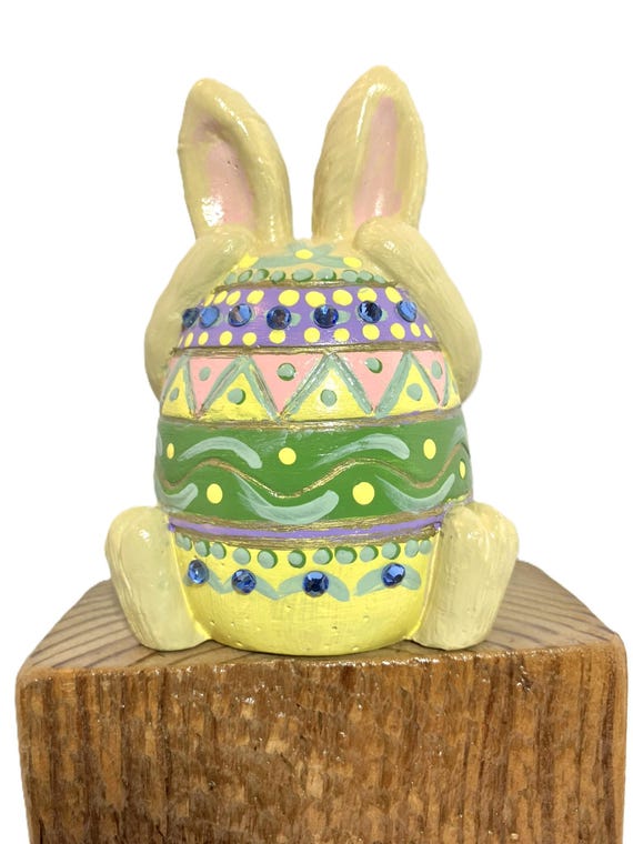 Handmade Easter Bunny Egg Shelf Sitter