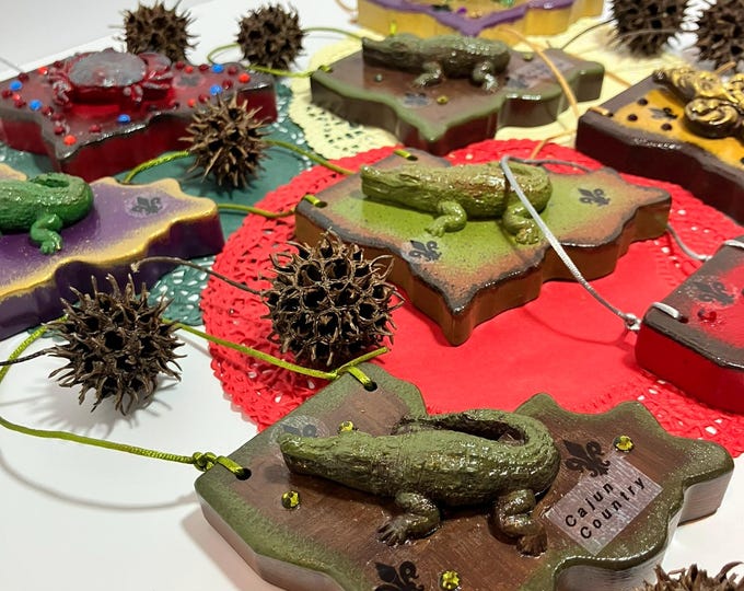 Handmade Cajun Louisiana State Ornament